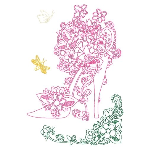 Zentangle Flowering Shoe