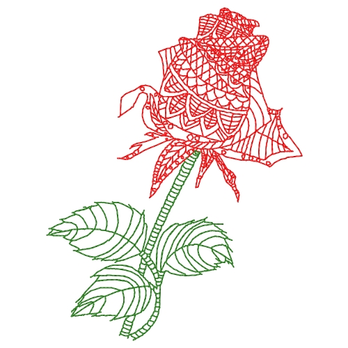 Zentangle Single Rose