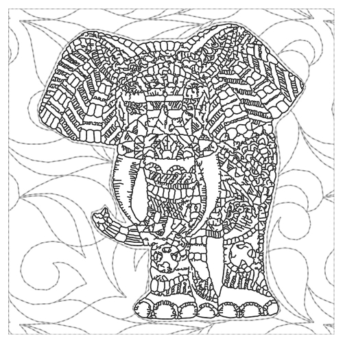 African Elephant Quilted