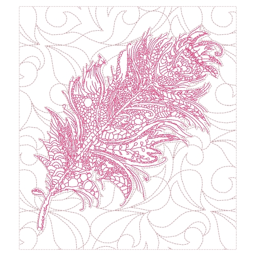 Zentangle Feather Quilted